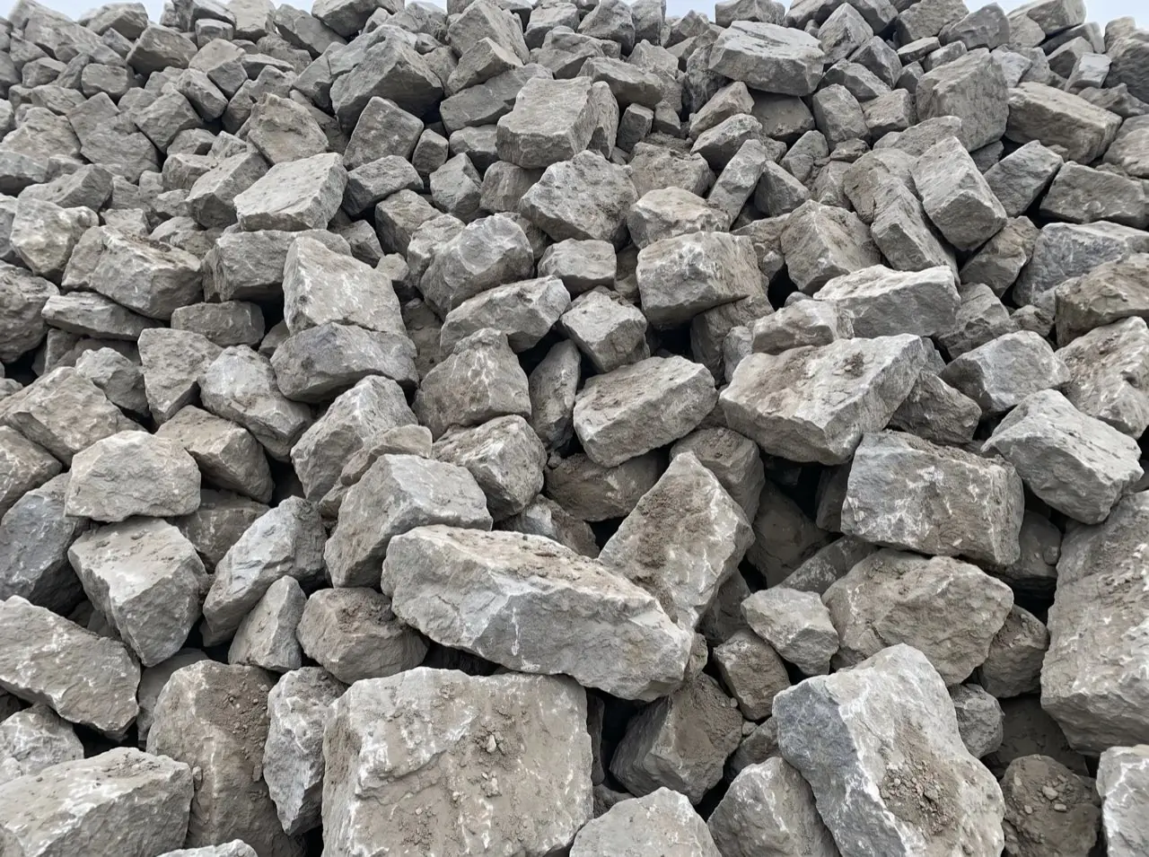 A pile of rip rap stone