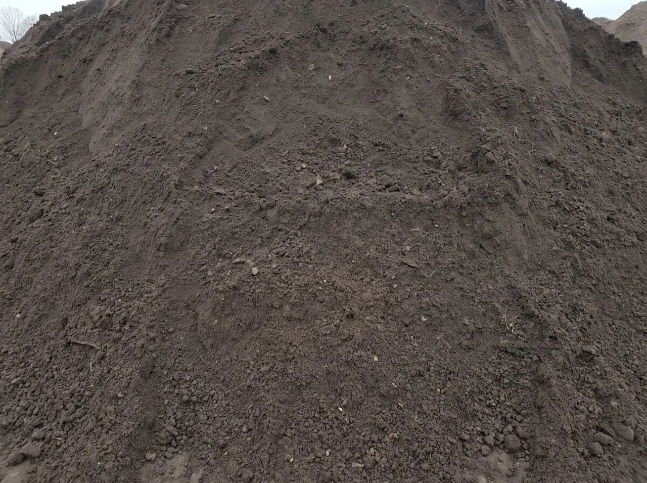 A pile of screened topsoil