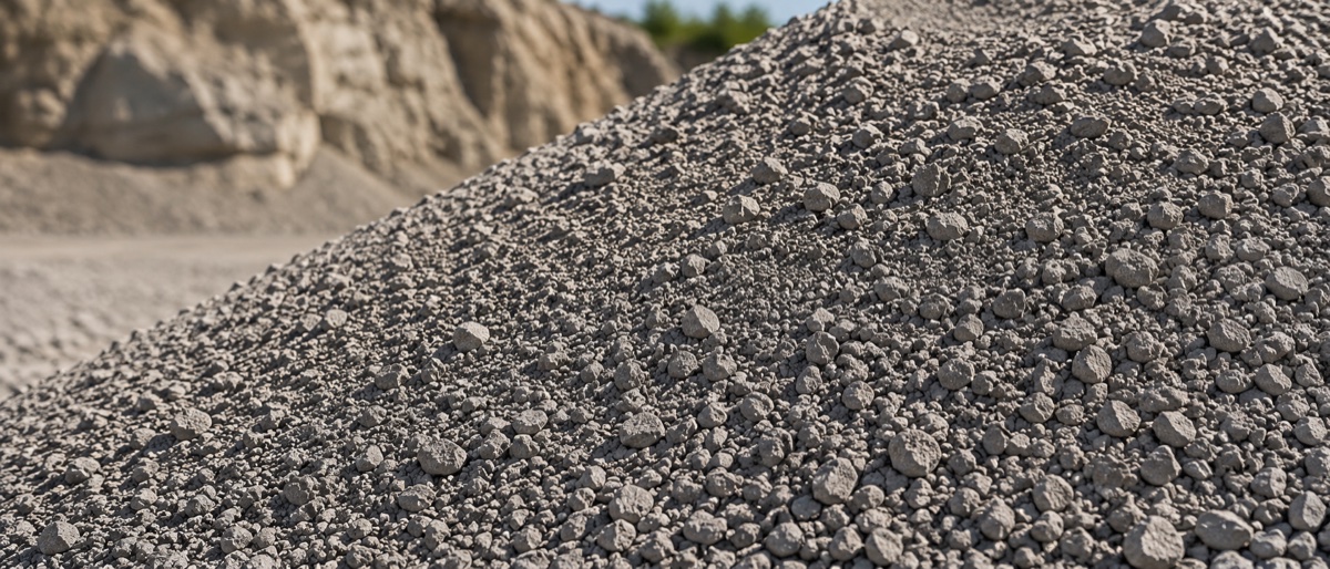 Catalog reference showing small particles mixed between larger pieces of crusher run
